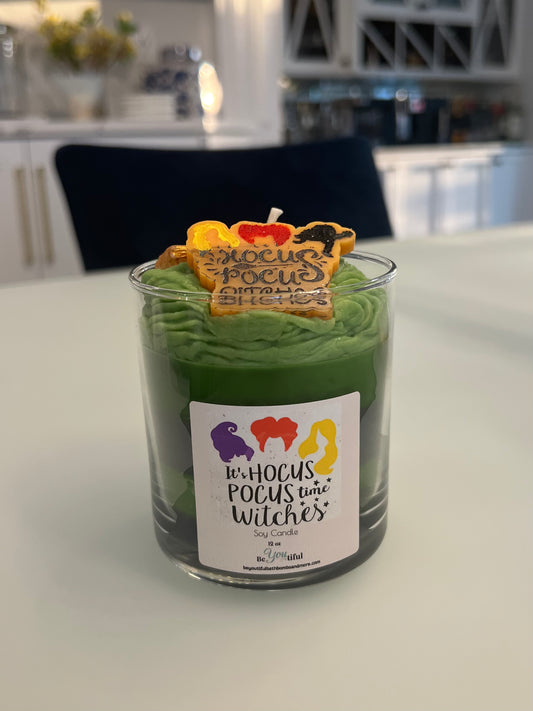 It's Hocus Pocus Time Witches Halloween Candle