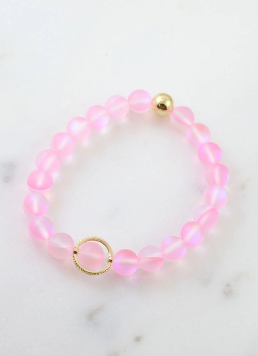 Janet Beaded Bracelet Pink Opal