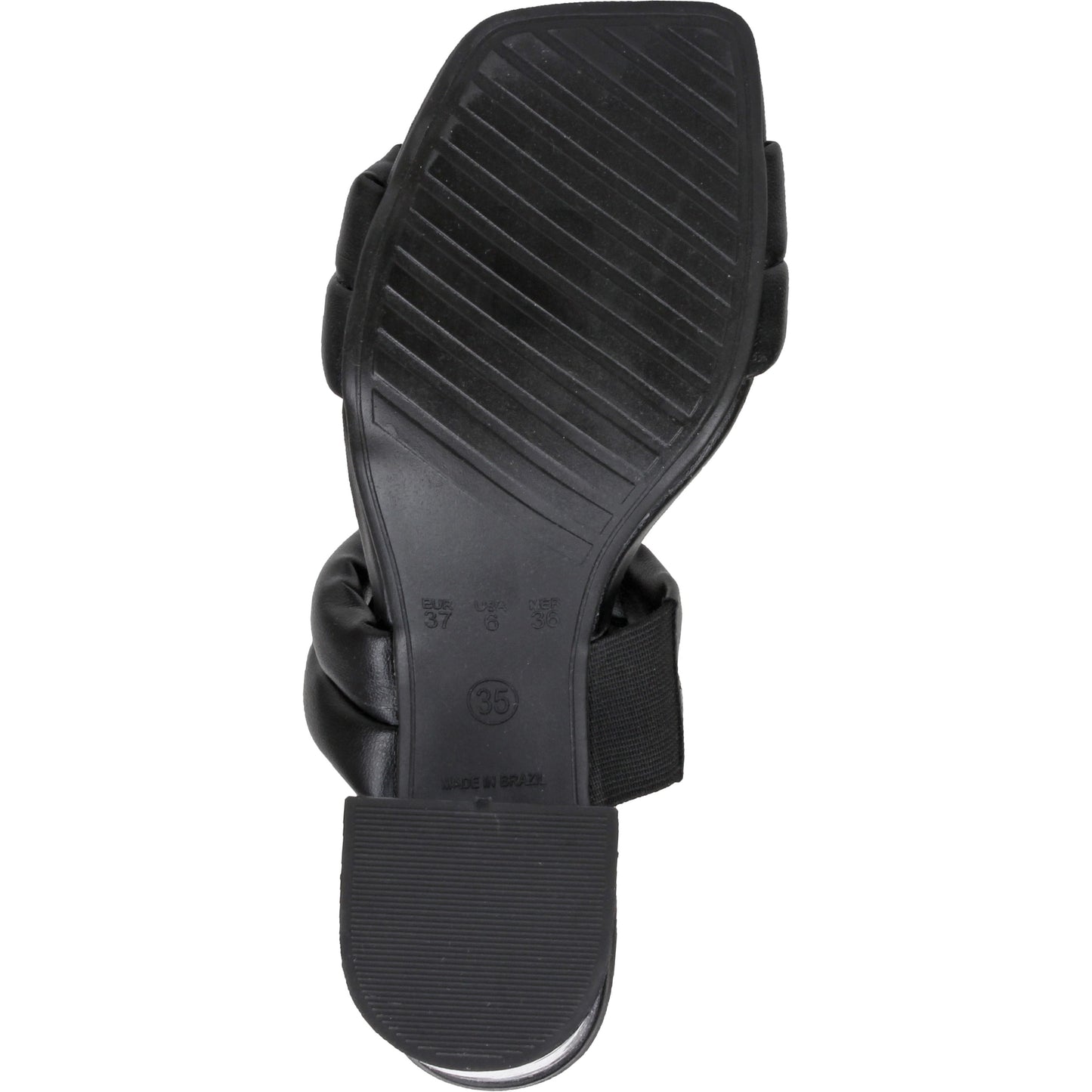Jolene-Clear Block Heel Sandal Black Shoes