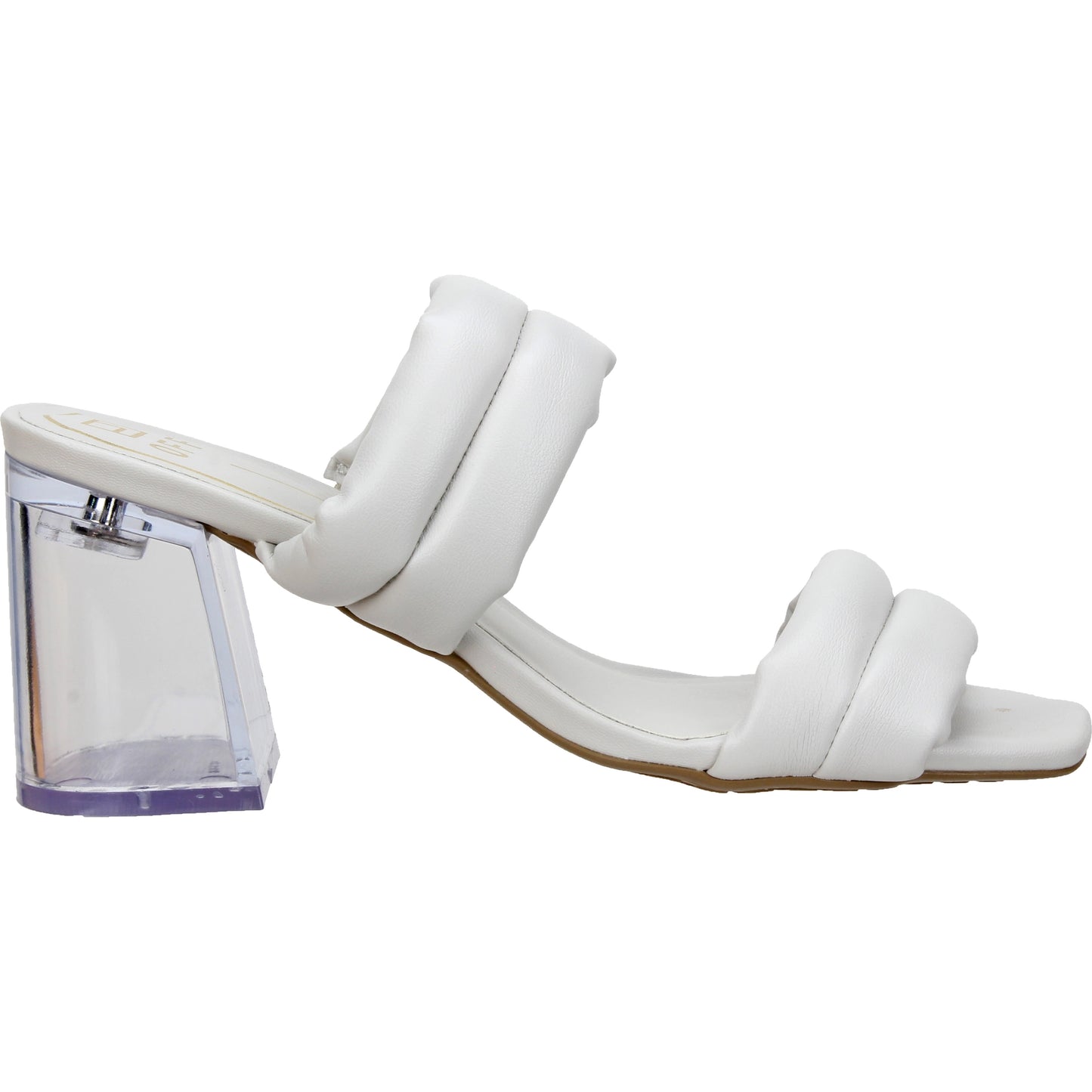 Jolene-Clear Block Heel Sandal Off-White Shoes