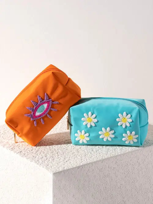 Joy Daisy Zip Pouch, Turquoise - Turquoise