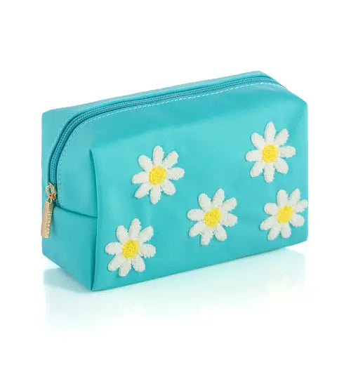 Joy Daisy Zip Pouch, Turquoise - Turquoise
