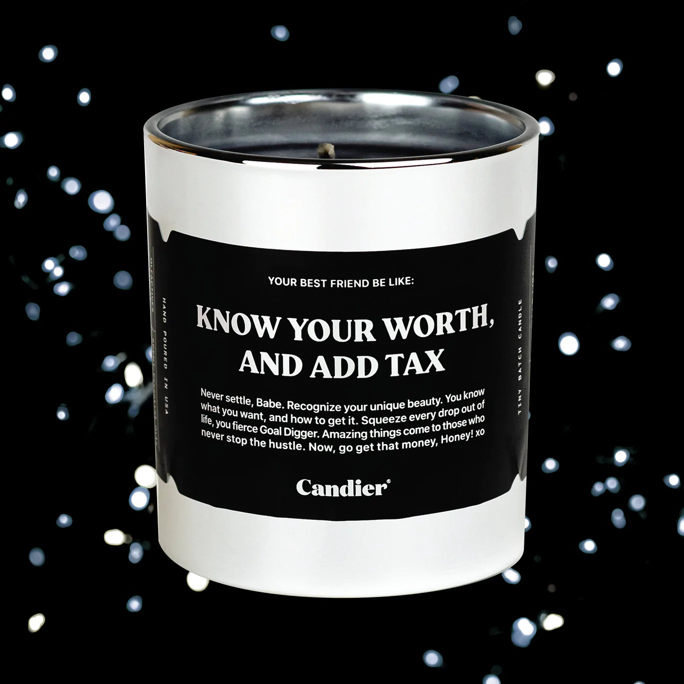 Know Your Worth and Add Tax Candle