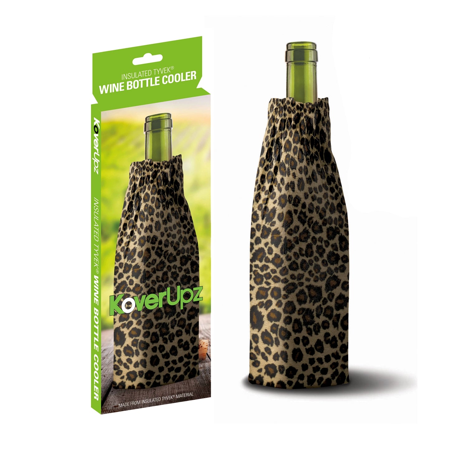 Koverupz Tyvek Leopard Art Insulated Wine Bottle/40oz