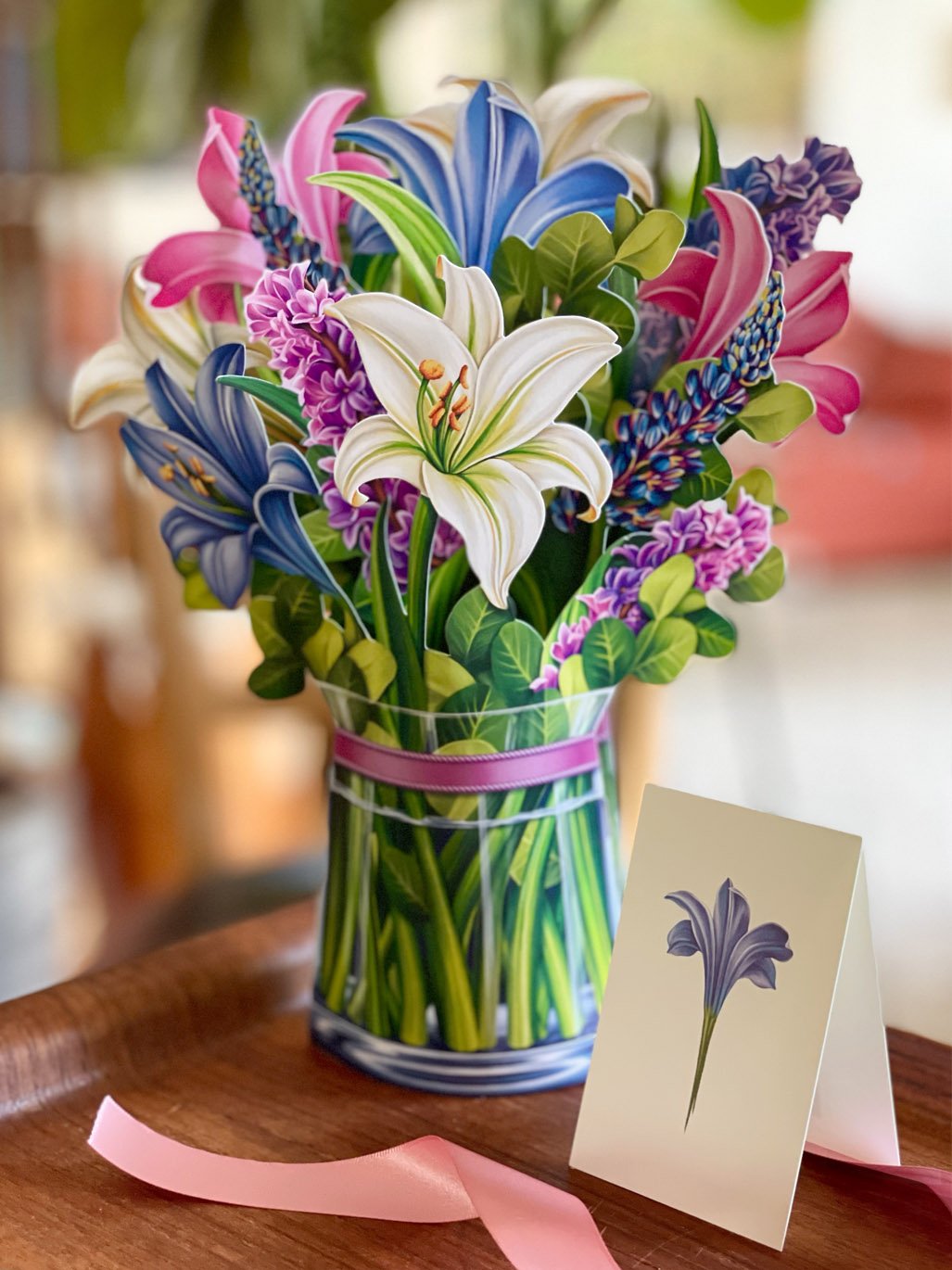 Lilies & Lupines Pop Up Flower Bouquet