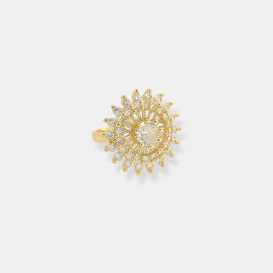 CZ Sun Ring in Gold or Silver