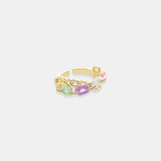 Enamel Chain Ring in Multicolor or White