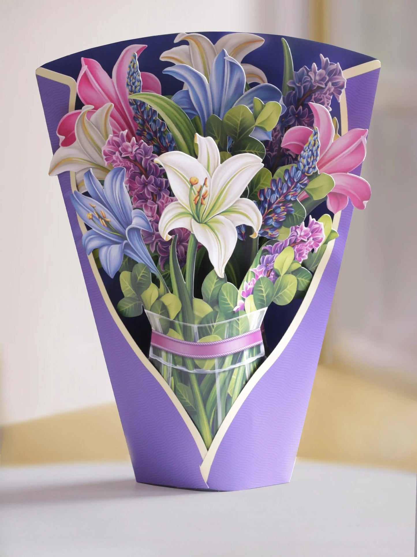 Lilies & Lupines Pop Up Flower Bouquet