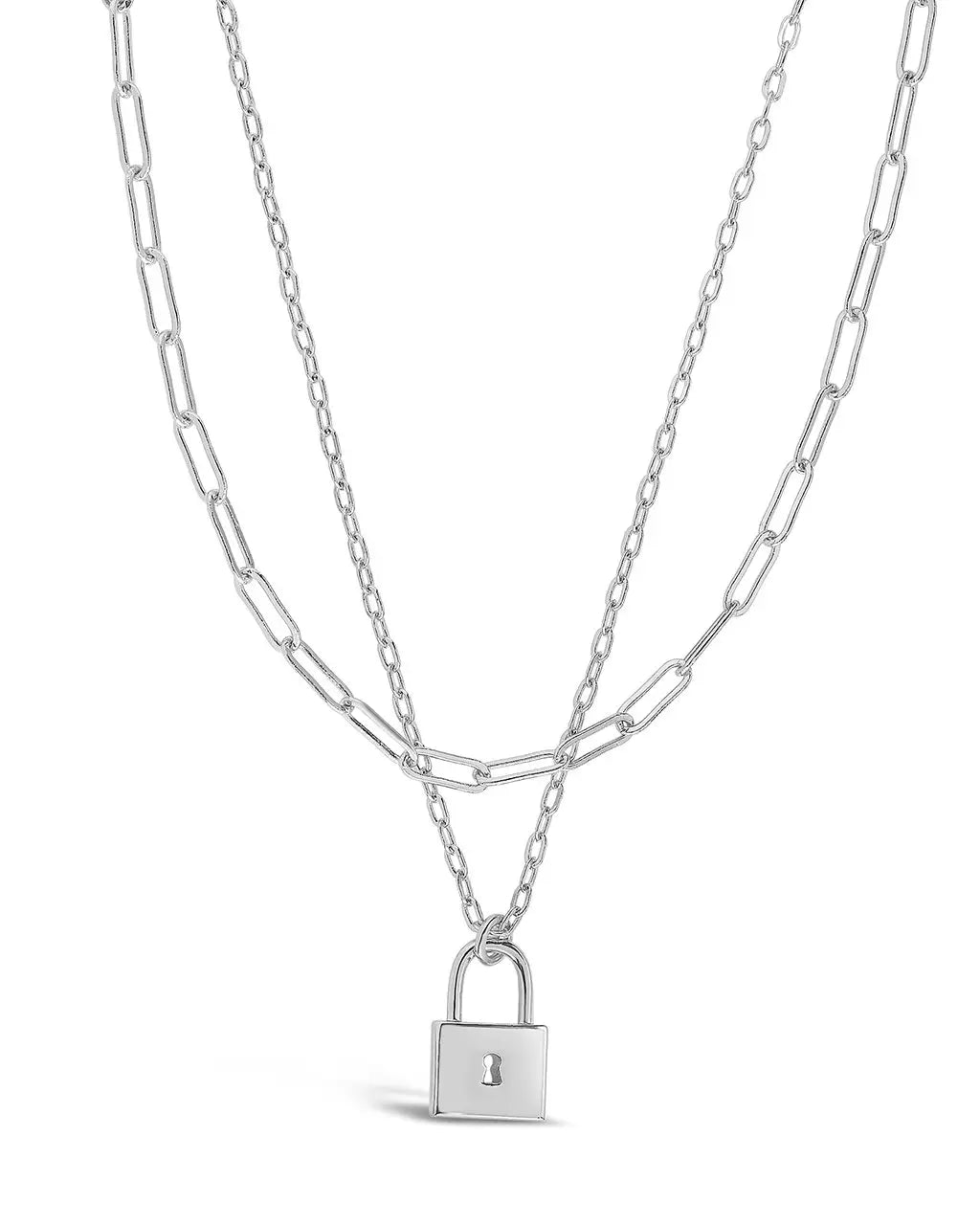 Lock & Chain Link Layered Necklace