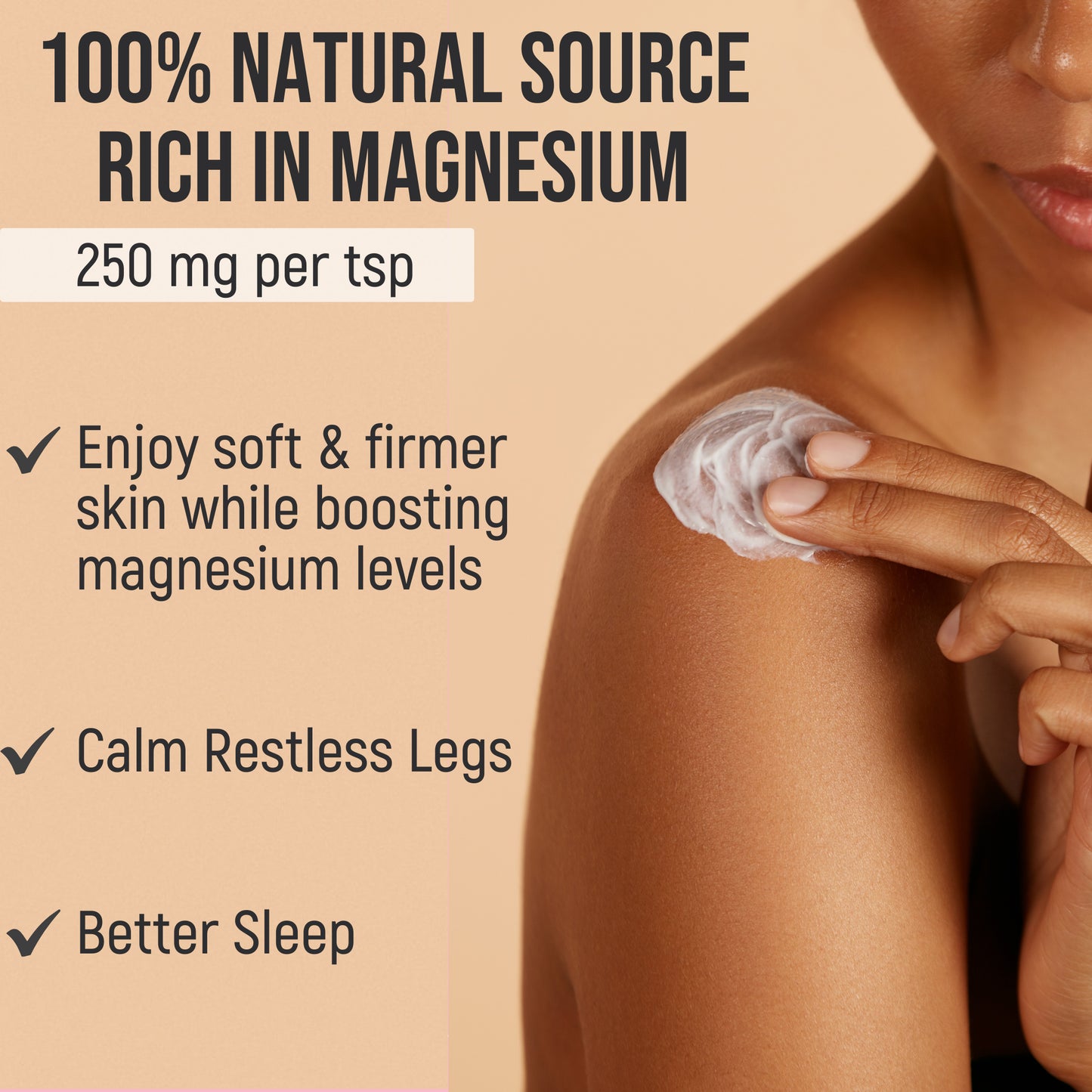 Magnesium Lotion with Aloe, Shea and Coconut Oil for Leg Cramps & Deep Relief (Lavender)