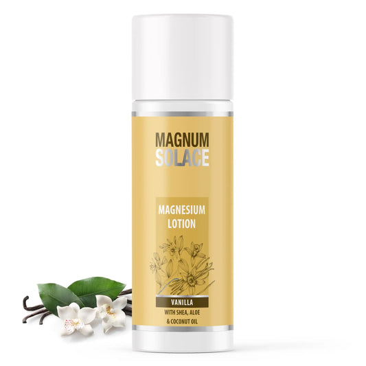 Magnesium Lotion with Aloe, Shea and Coconut Oil for Leg Cramps & Deep Relief (Vanilla)