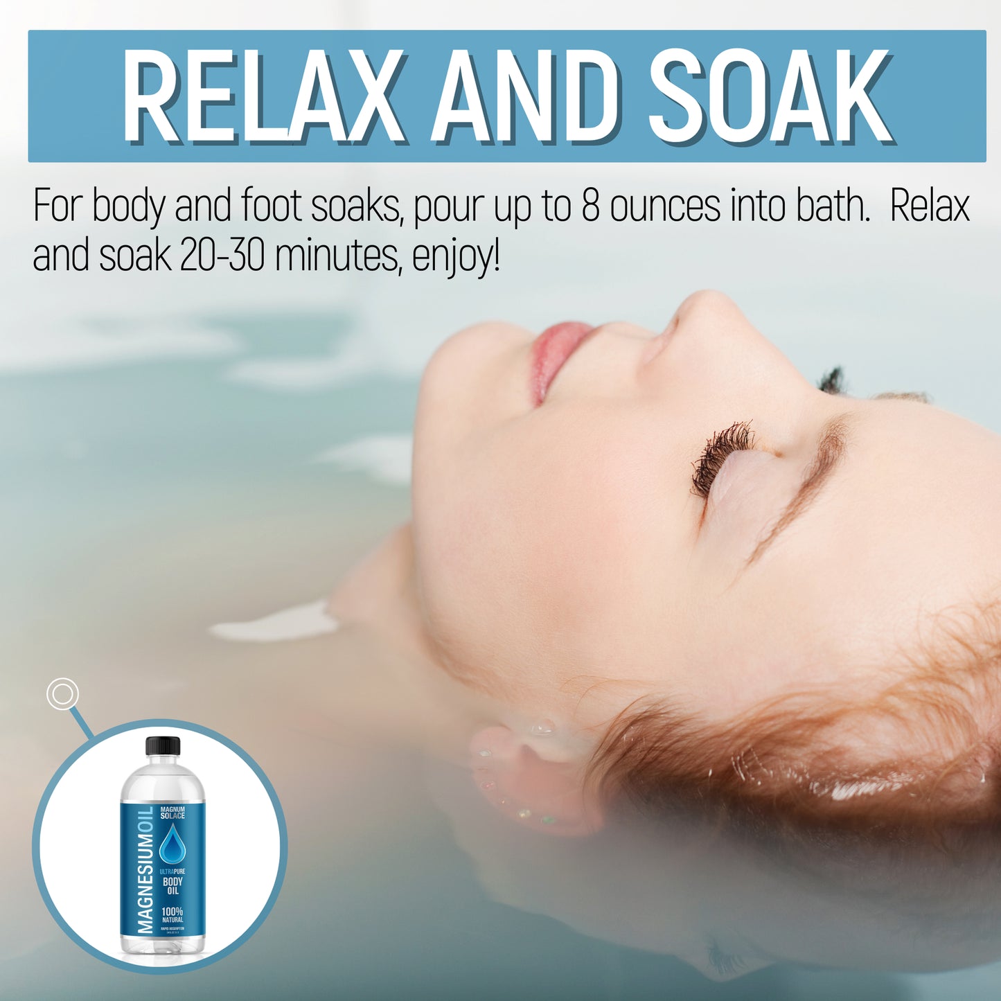 Magnesium Oil for Muscle Recovery & Bath Soak - Large 1 Liter (34 oz)