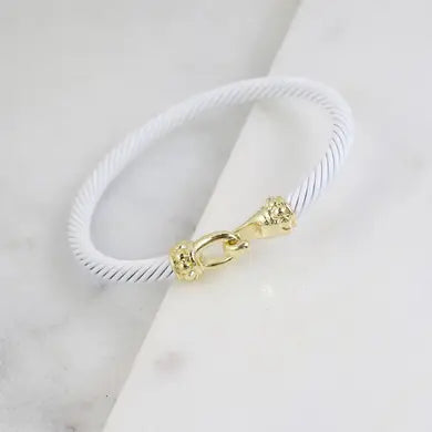 Monticello Cable Hinge Bracelet White