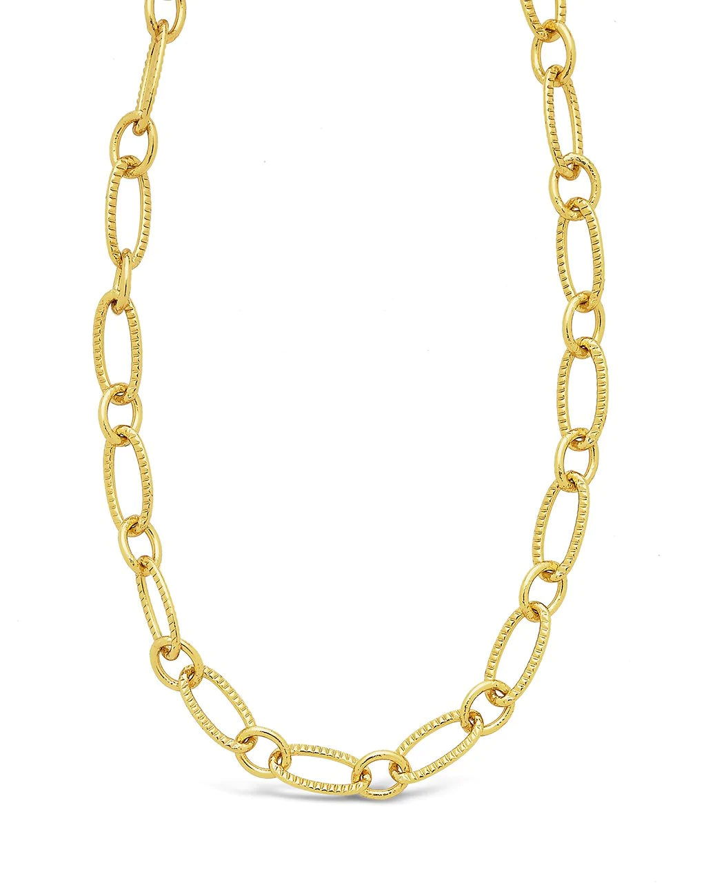 Textured Oval Link Chain Necklace