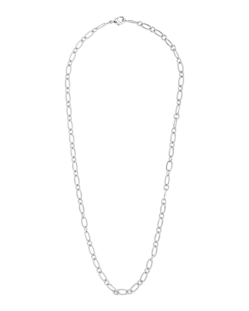 Textured Oval Link Chain Necklace