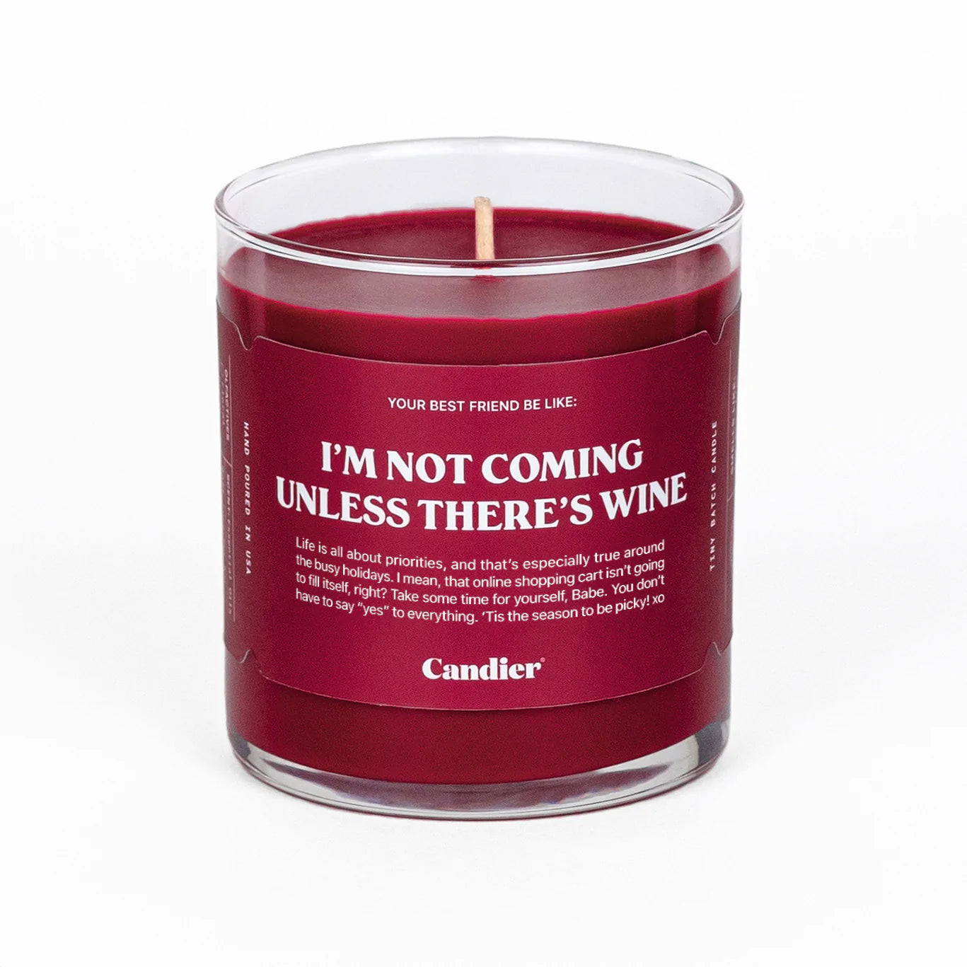 I'm Not Coming Unless There's Wine Candle - Christmas