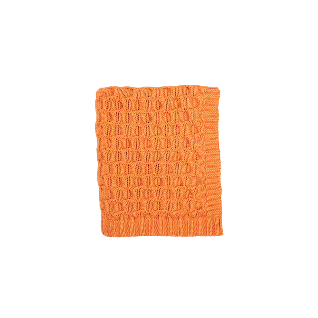 Washed curvy - orange - 100% cotton throw blanket