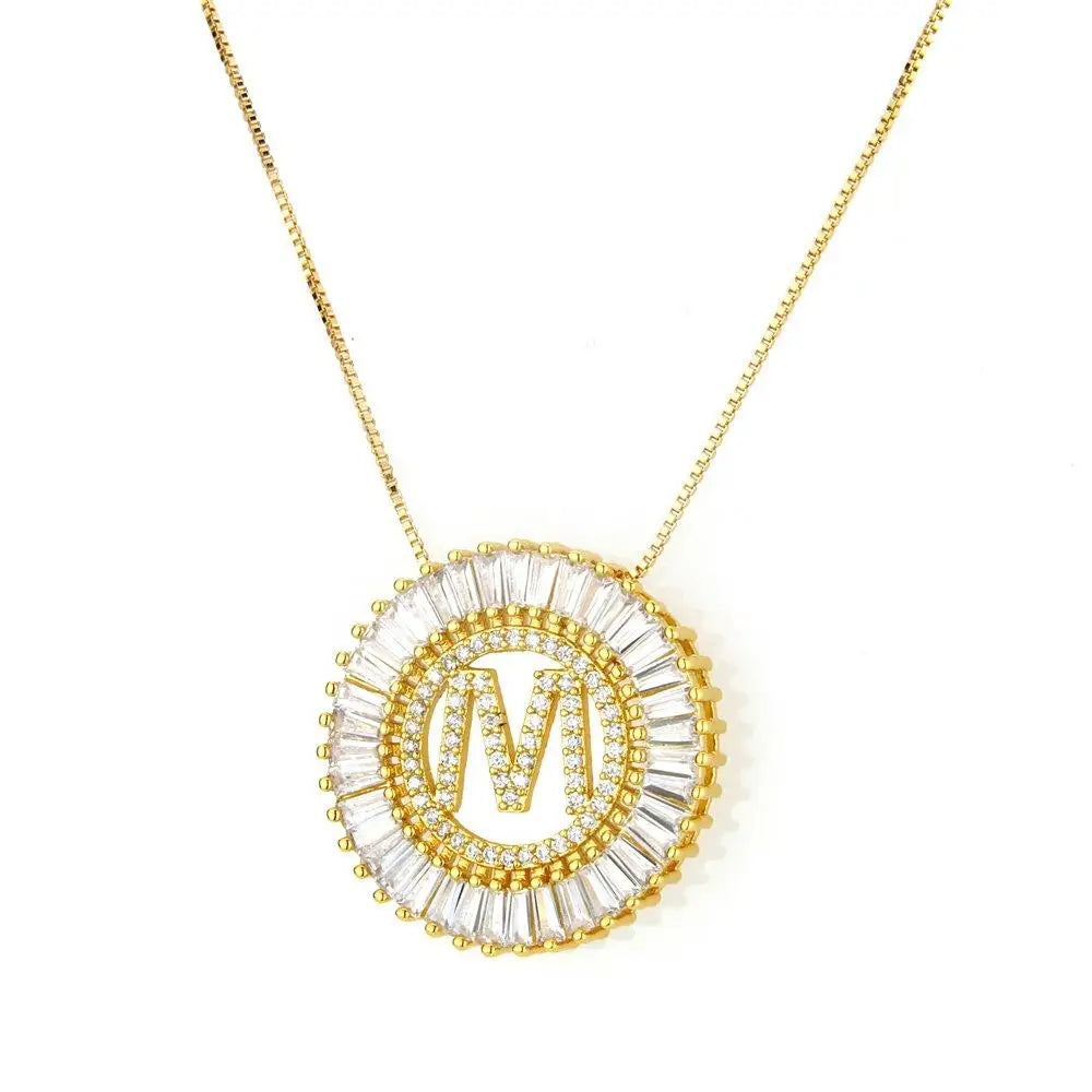 Gold Radiant Initial Necklace