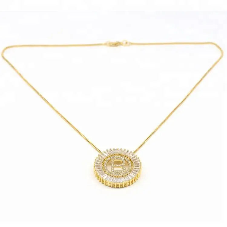 Gold Radiant Initial Necklace