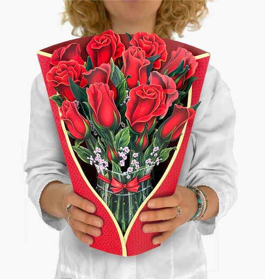 Red Roses Pop Up Flower Bouquet