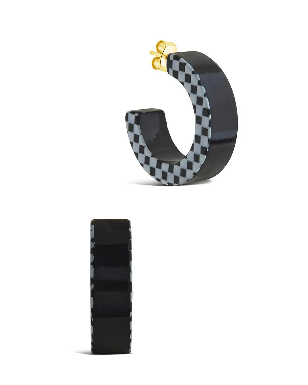 Retro Chequer Hoop Earrings