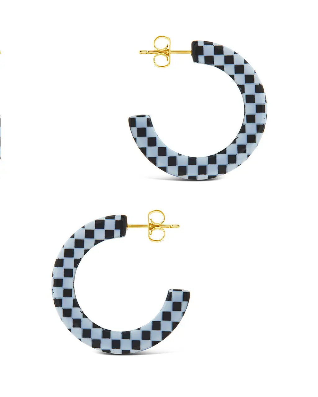 Retro Chequer Hoop Earrings