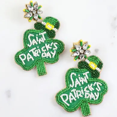 Saint Patrick's Day Shamrock Earring Green