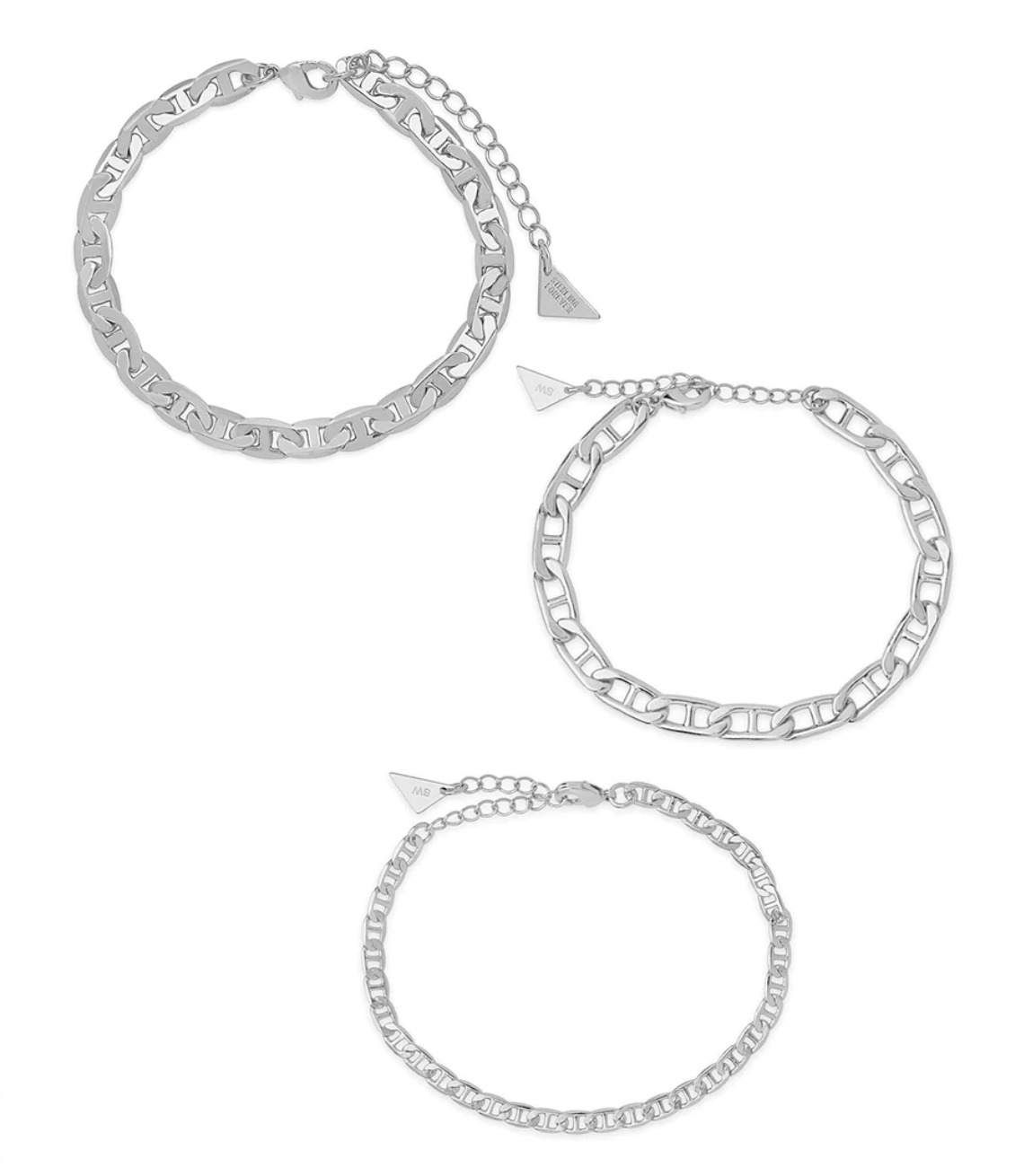 Anchor Chain Bracelet Set of 3