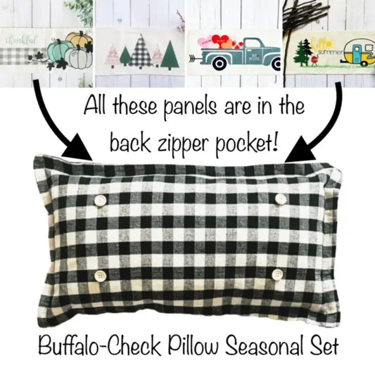 Seasonal Bundle Pillow Set: BUFFALO CHECK (comes with foam insert and these 4 panels in back pocket)
