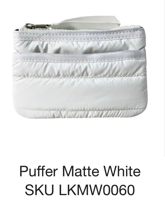 The Lexie Keychain Puffer Wallet White Matte