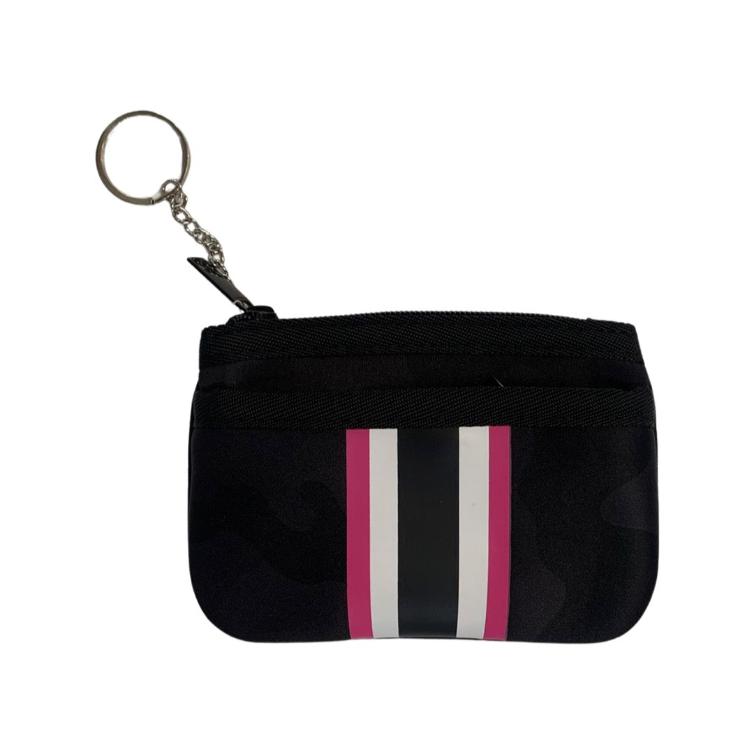 The Lexie Keychain Wallet Hollywood Collection Black Camo with Pink