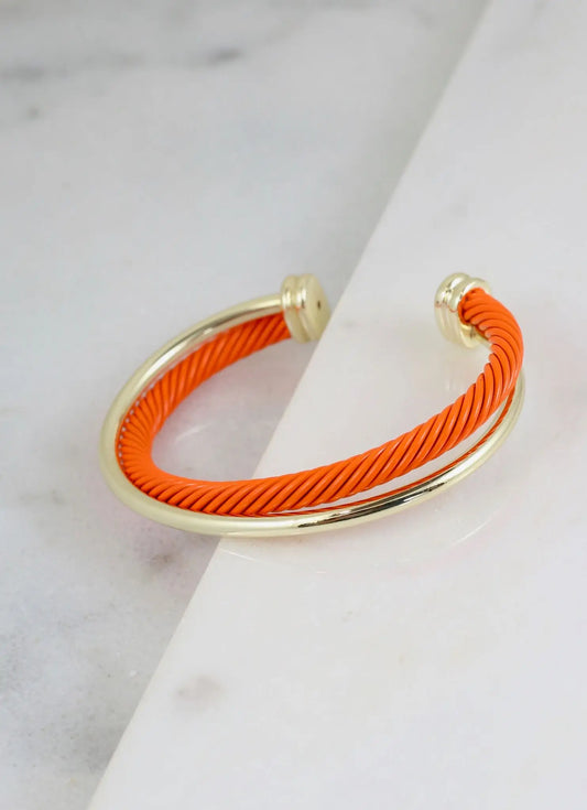 Tobias Double Cable Bracelet Orange