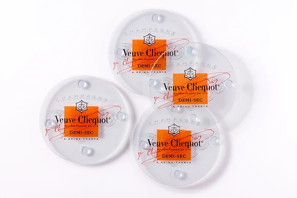 Veuve Label Glass Coasters