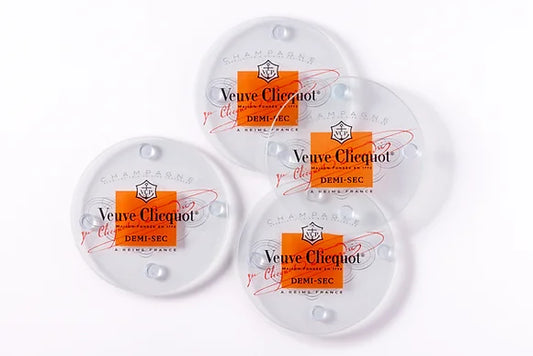 Veuve Label Glass Coasters