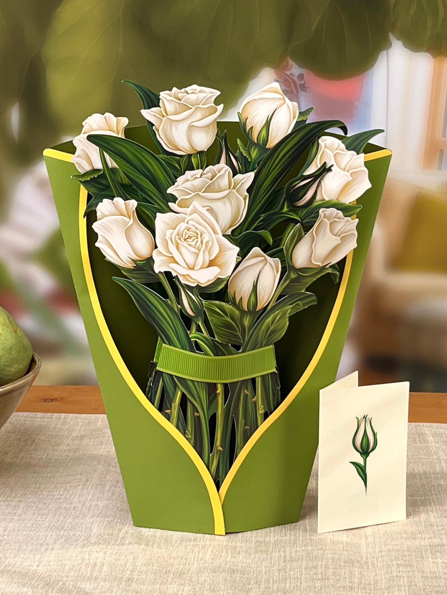 White Roses Pop Up Flower Bouquet