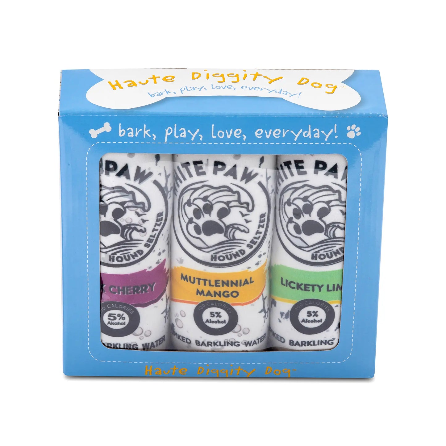 White Paw Hound Seltzer 3 Pack Dog Toy