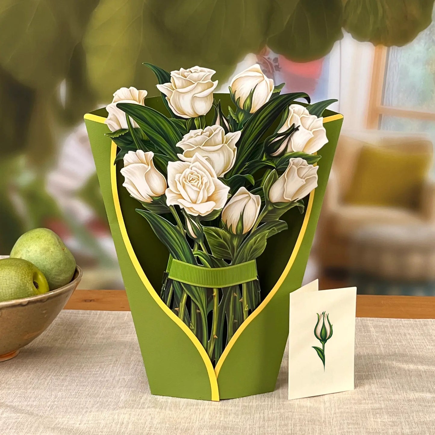 White Roses Pop Up Flower Bouquet