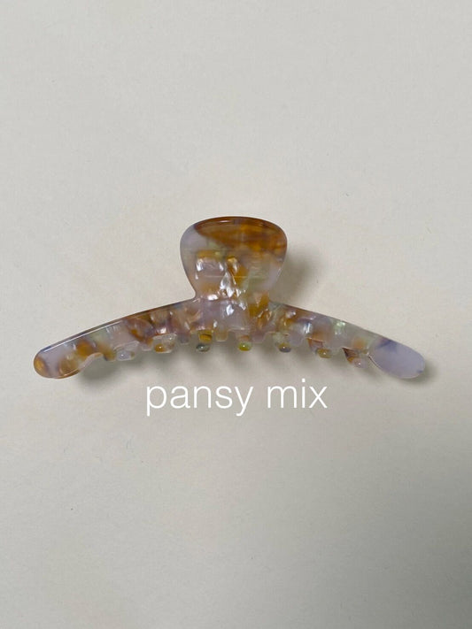 Big Skinny Hair Clip - Pansy Mix