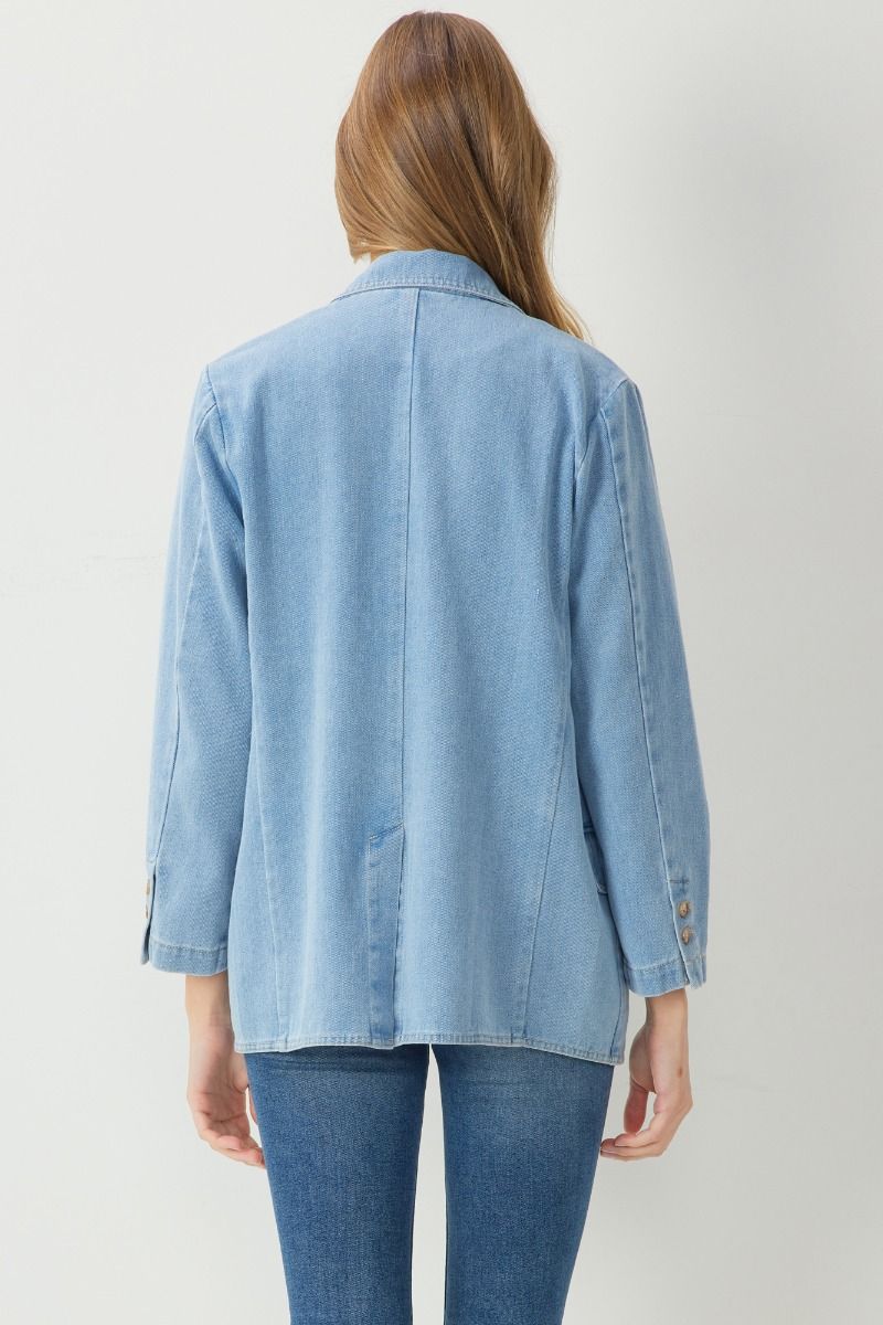 Denim Blazer with Pockets