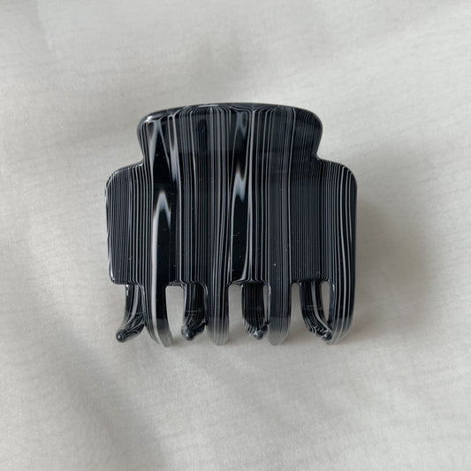 stripe hair clip - black
